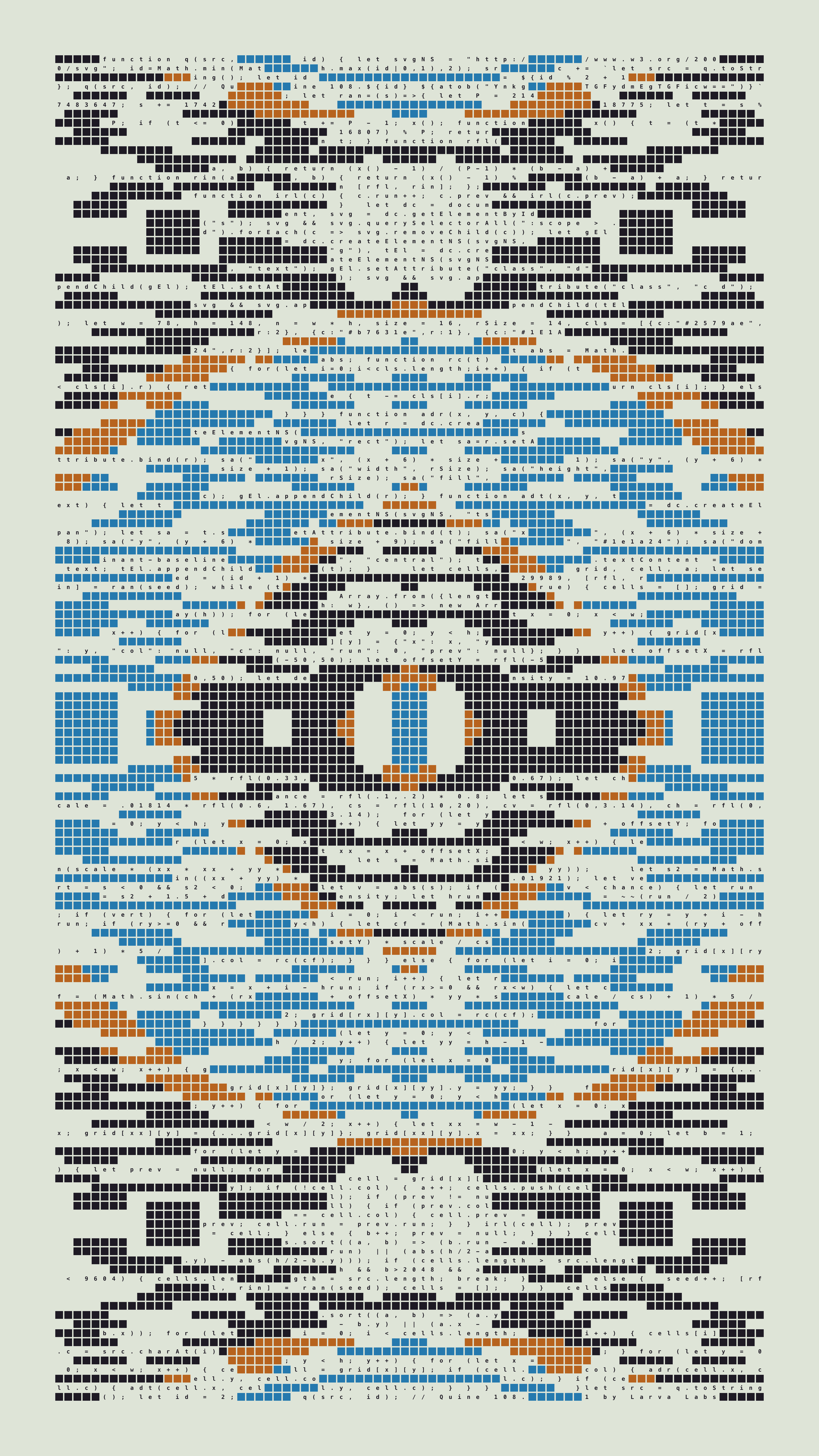 Quine #108 — Generation 1 (poster)