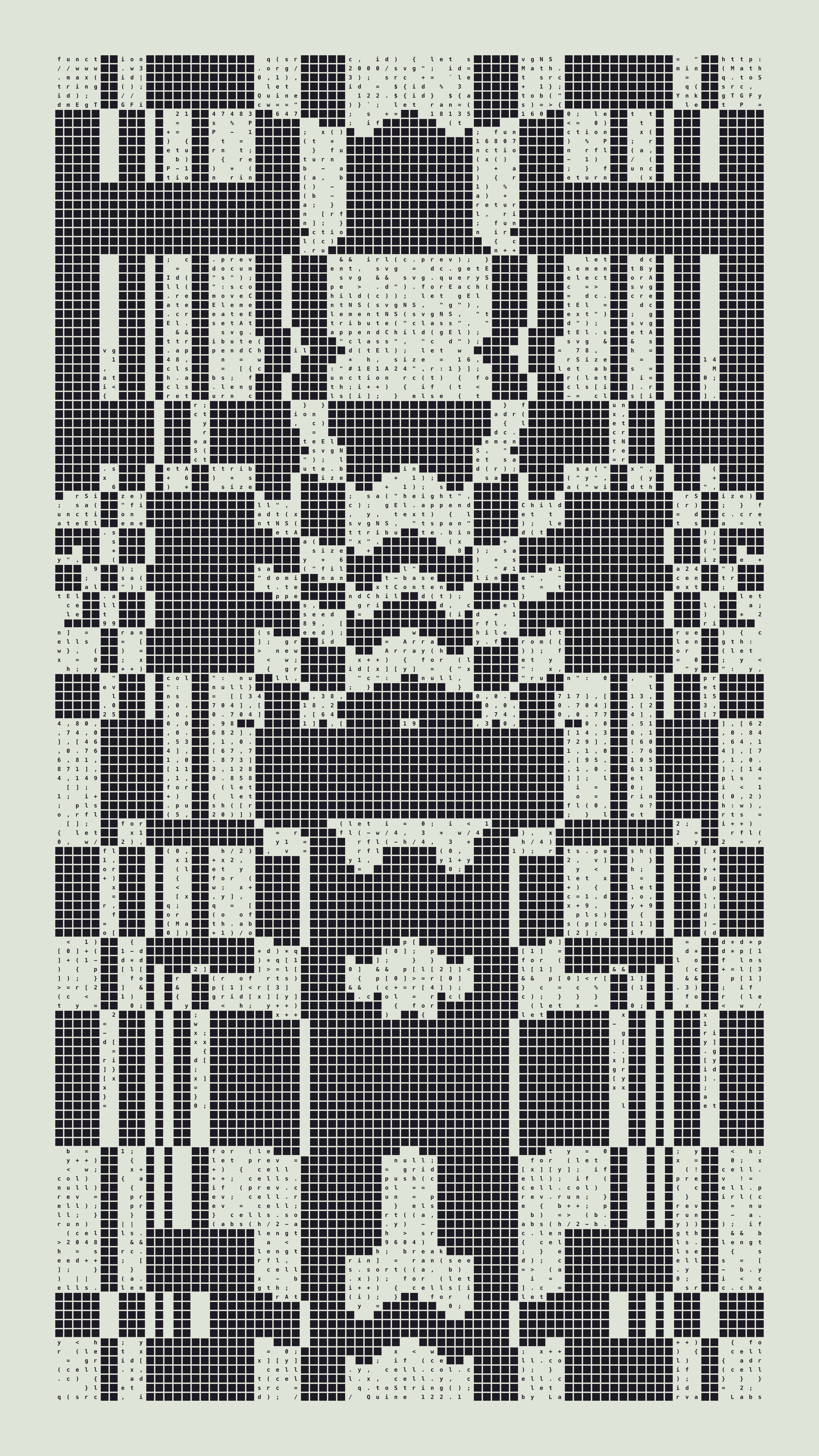 Quine #122 — Generation 1 (poster)