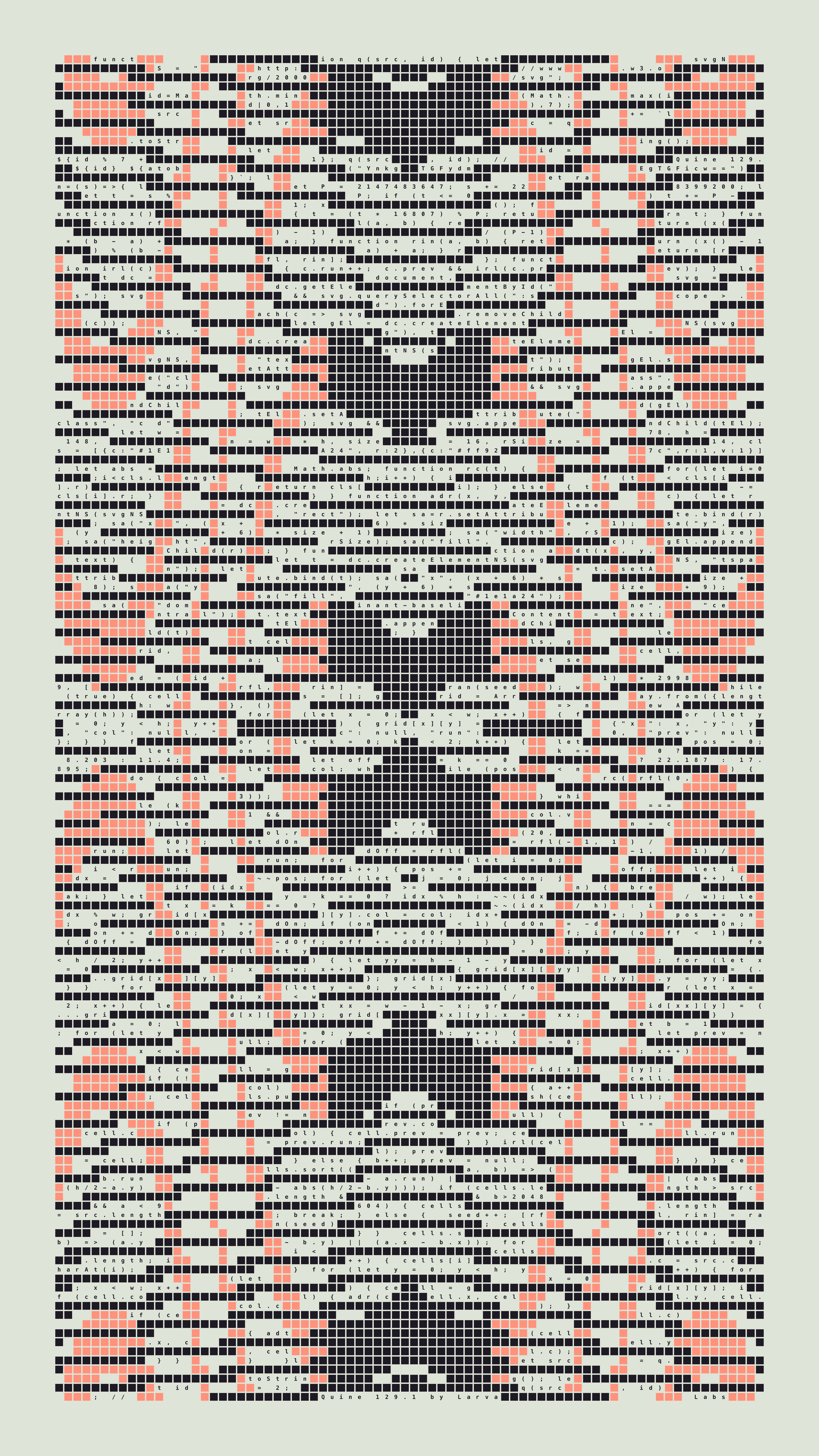 Quine #129 — Generation 1 (poster)