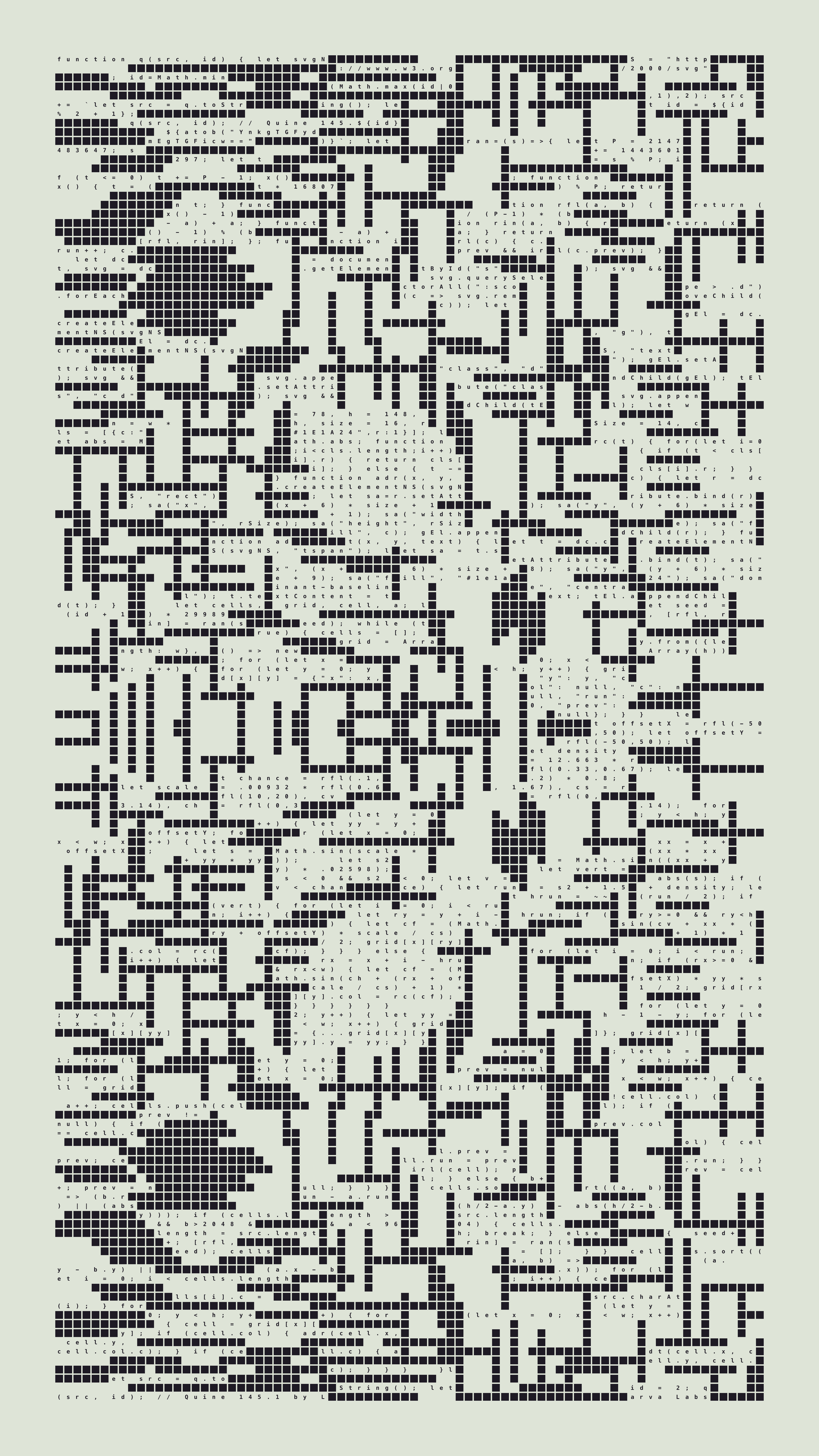 Quine #145 — Generation 1 (poster)