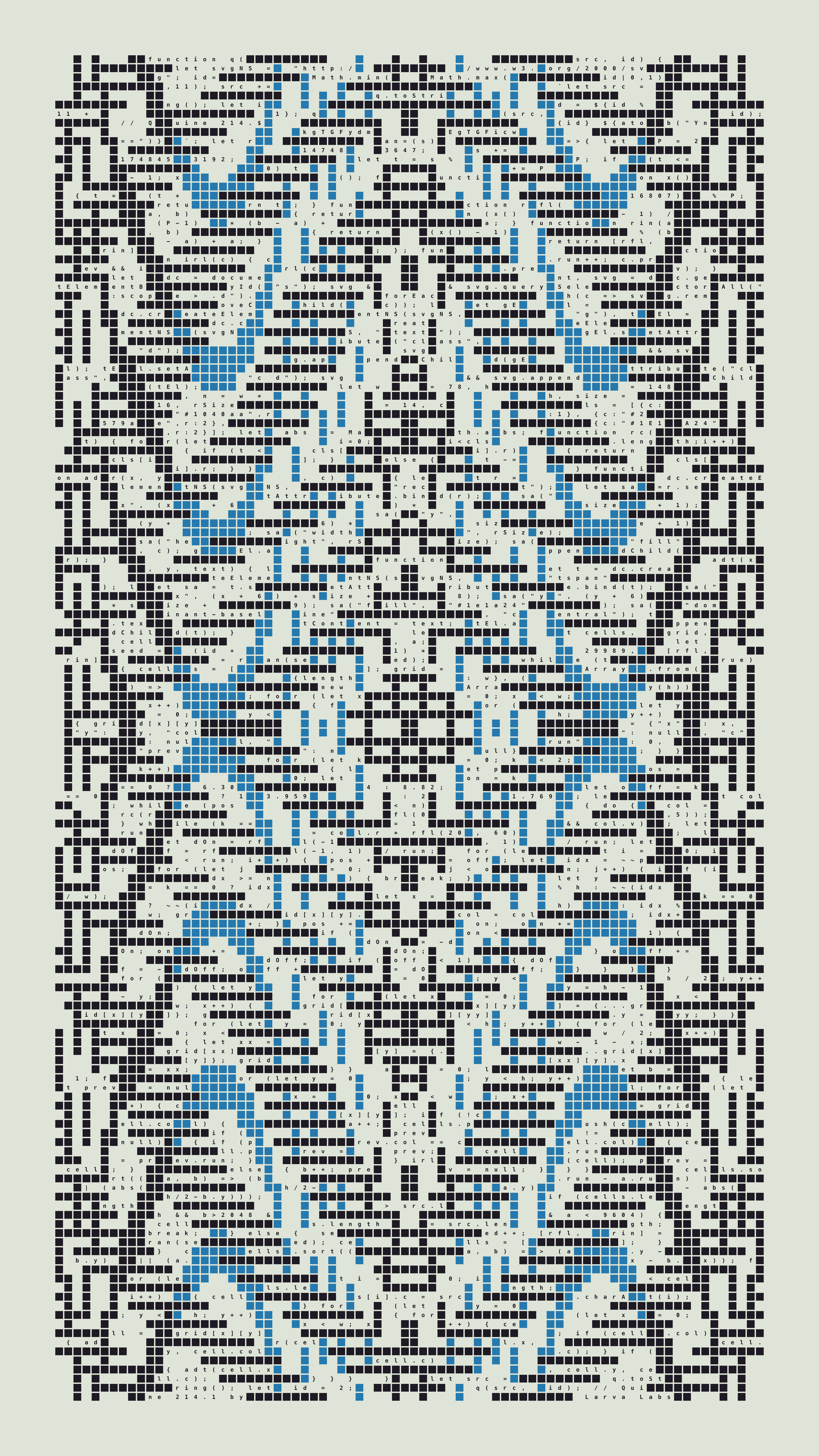 Quine #214 — Generation 1 (poster)