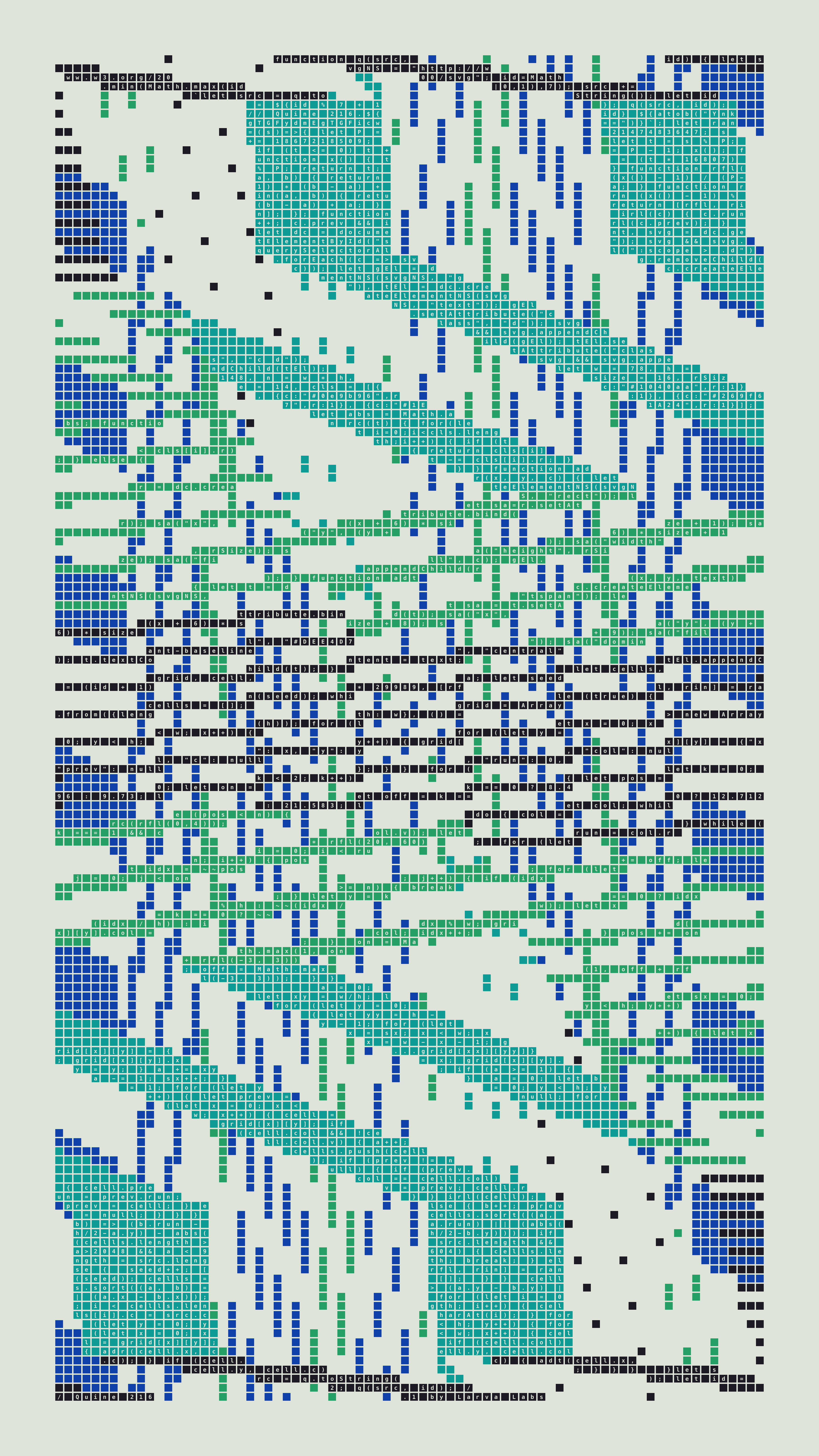Quine #216 — Generation 1 (poster)