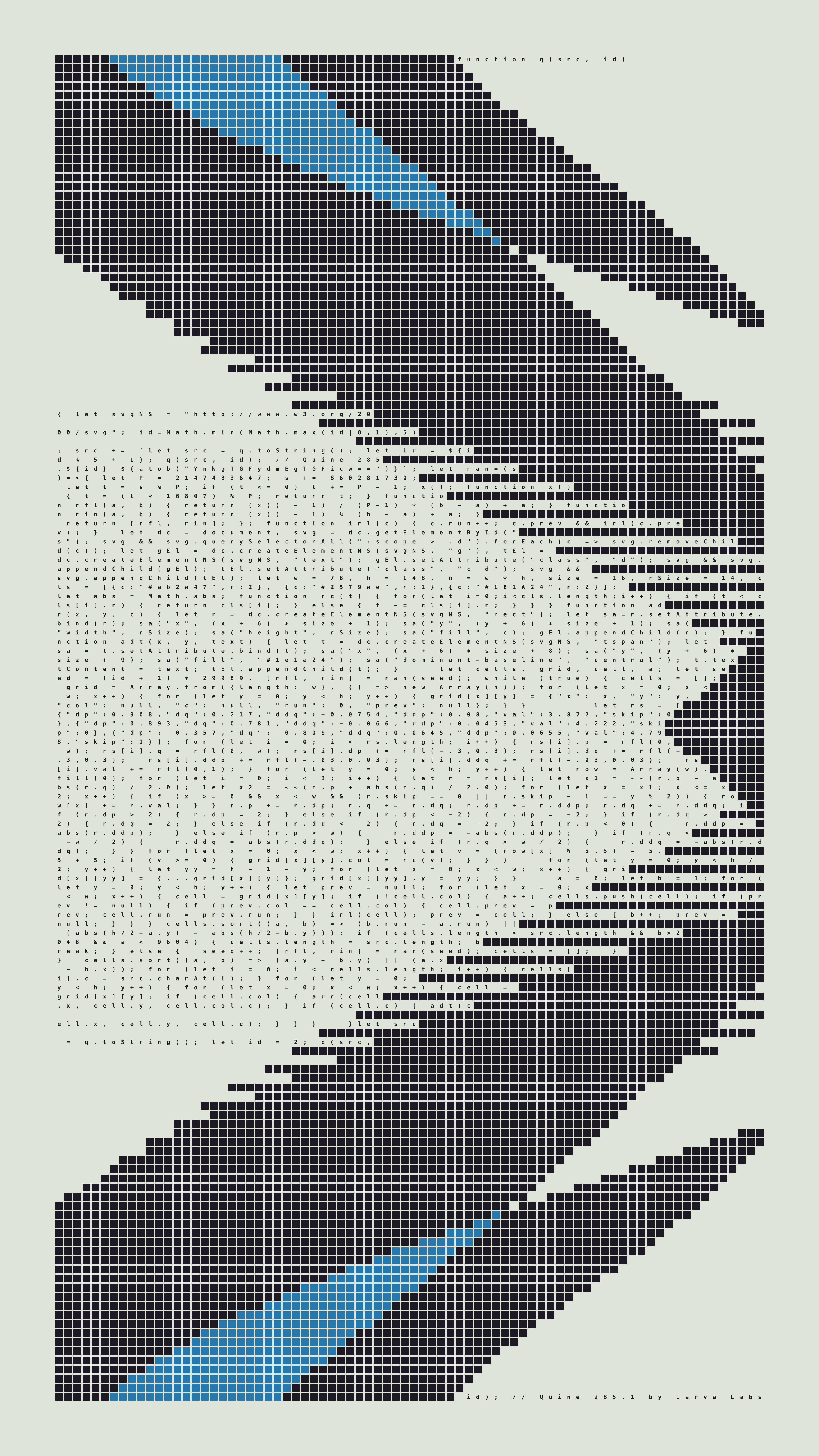 Quine #285 — Generation 1 (poster)
