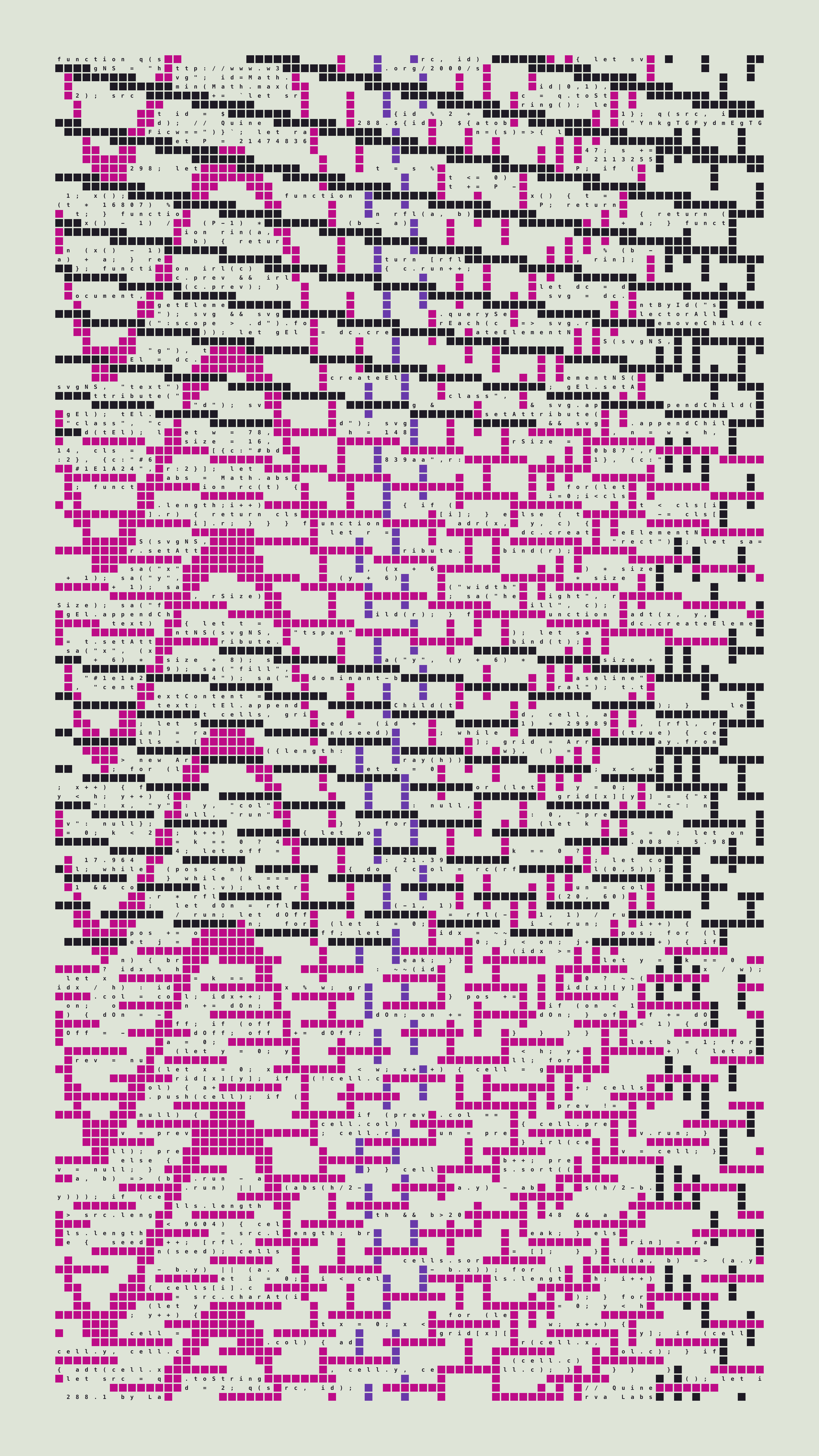 Quine #288 — Generation 1 (poster)