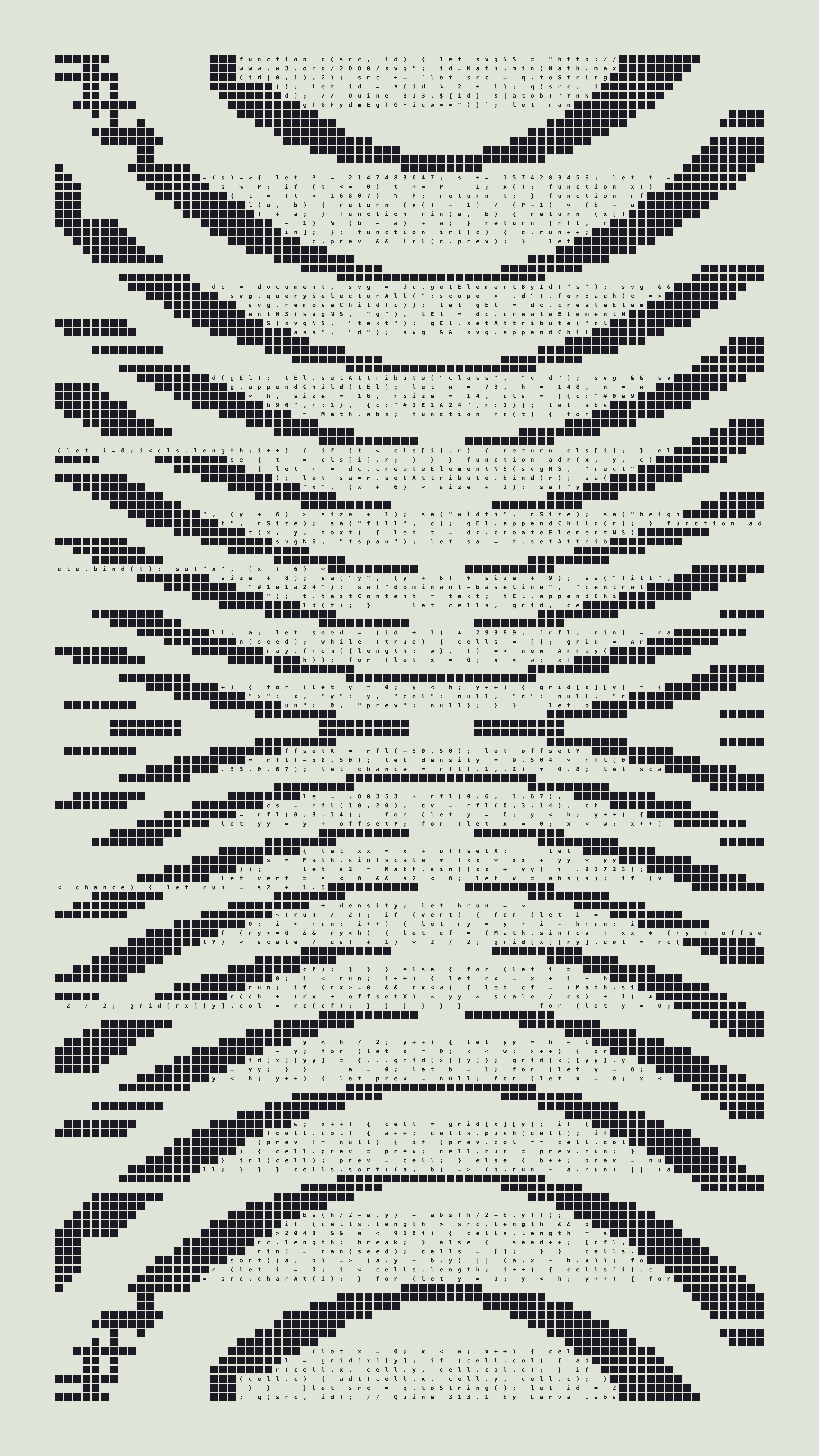 Quine #313 — Generation 1 (poster)