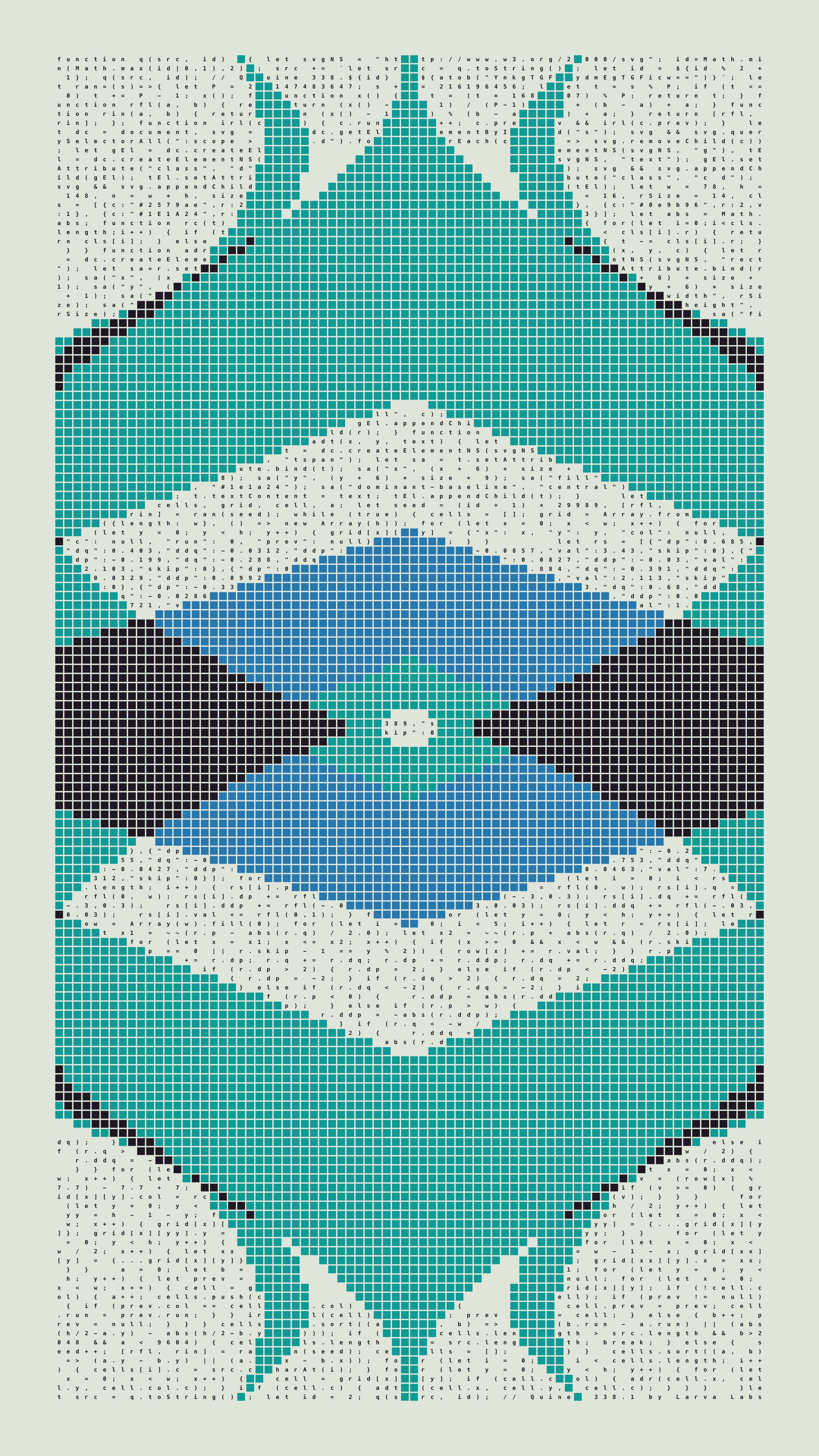 Quine #338 — Generation 1 (poster)