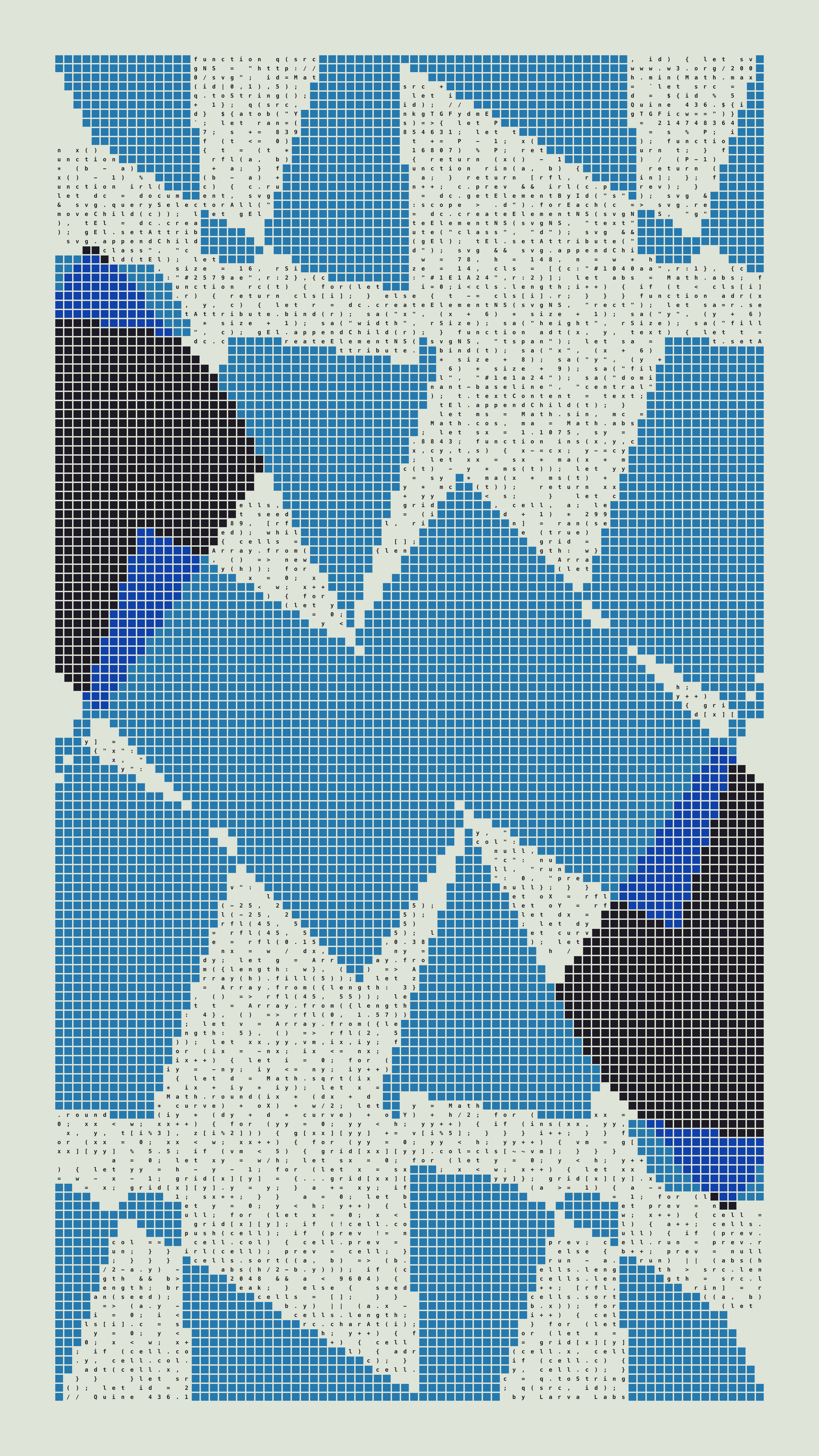 Quine #436 — Generation 1 (poster)