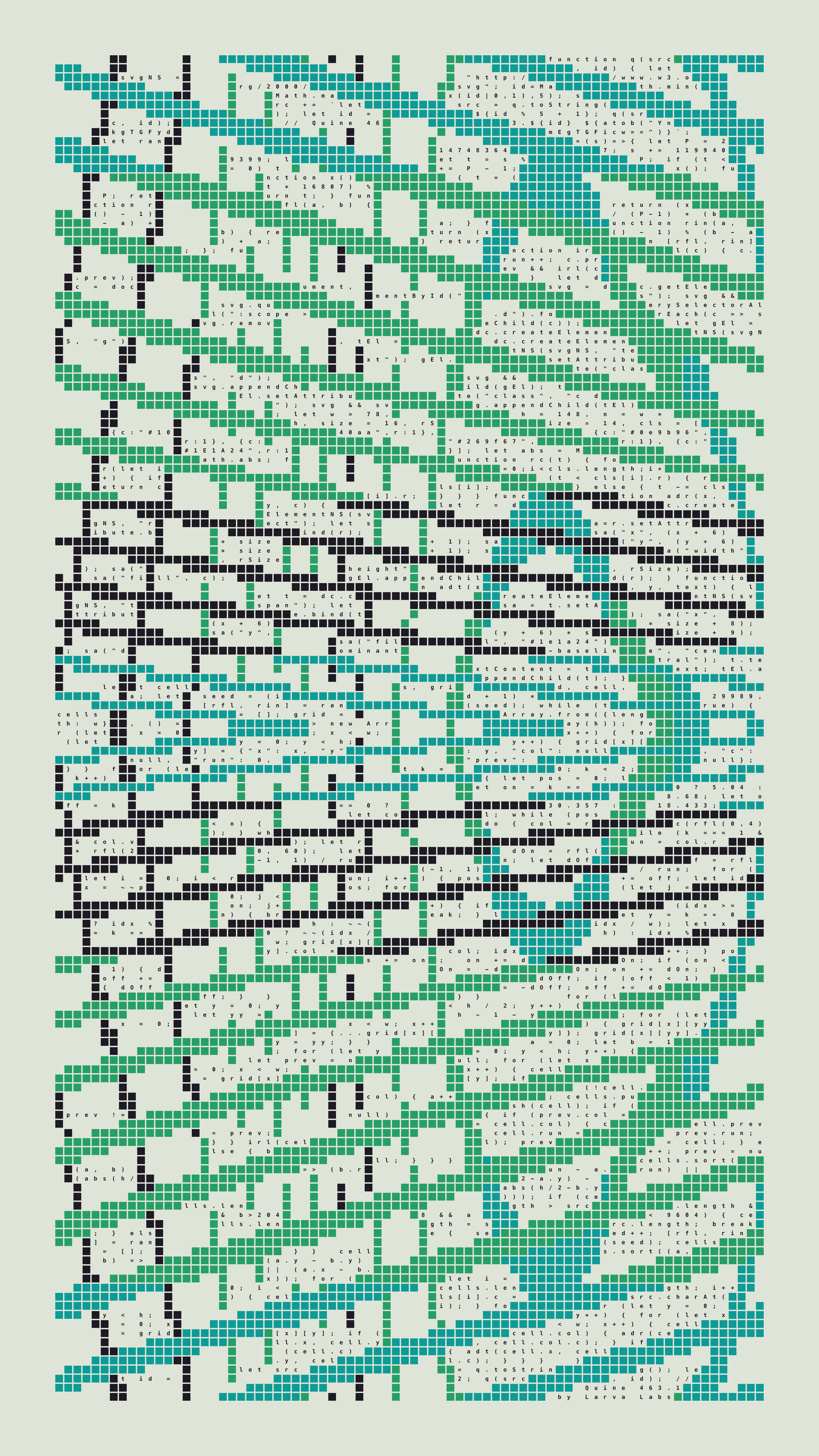 Quine #463 — Generation 1 (poster)