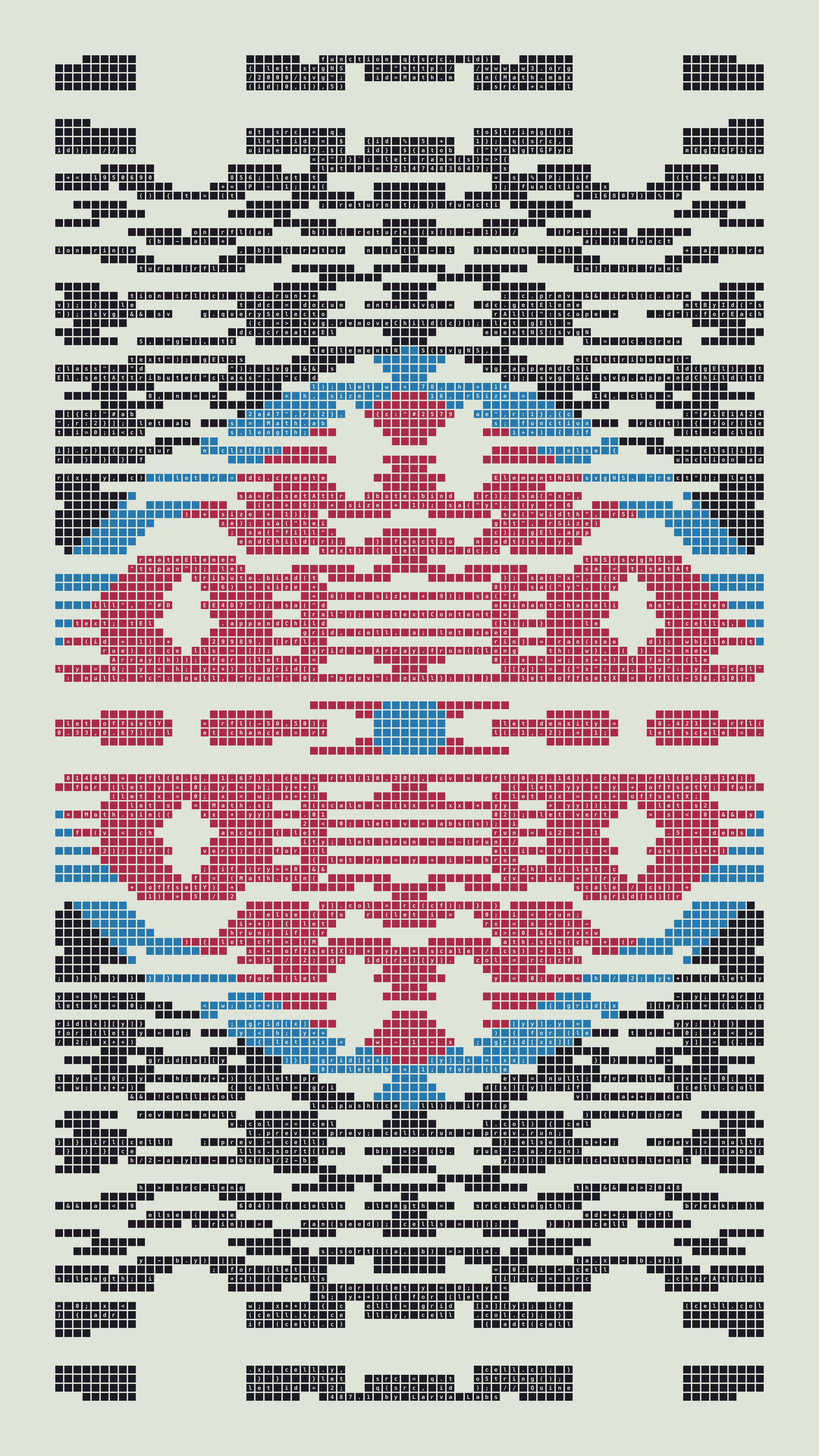 Quine #487 — Generation 1 (poster)