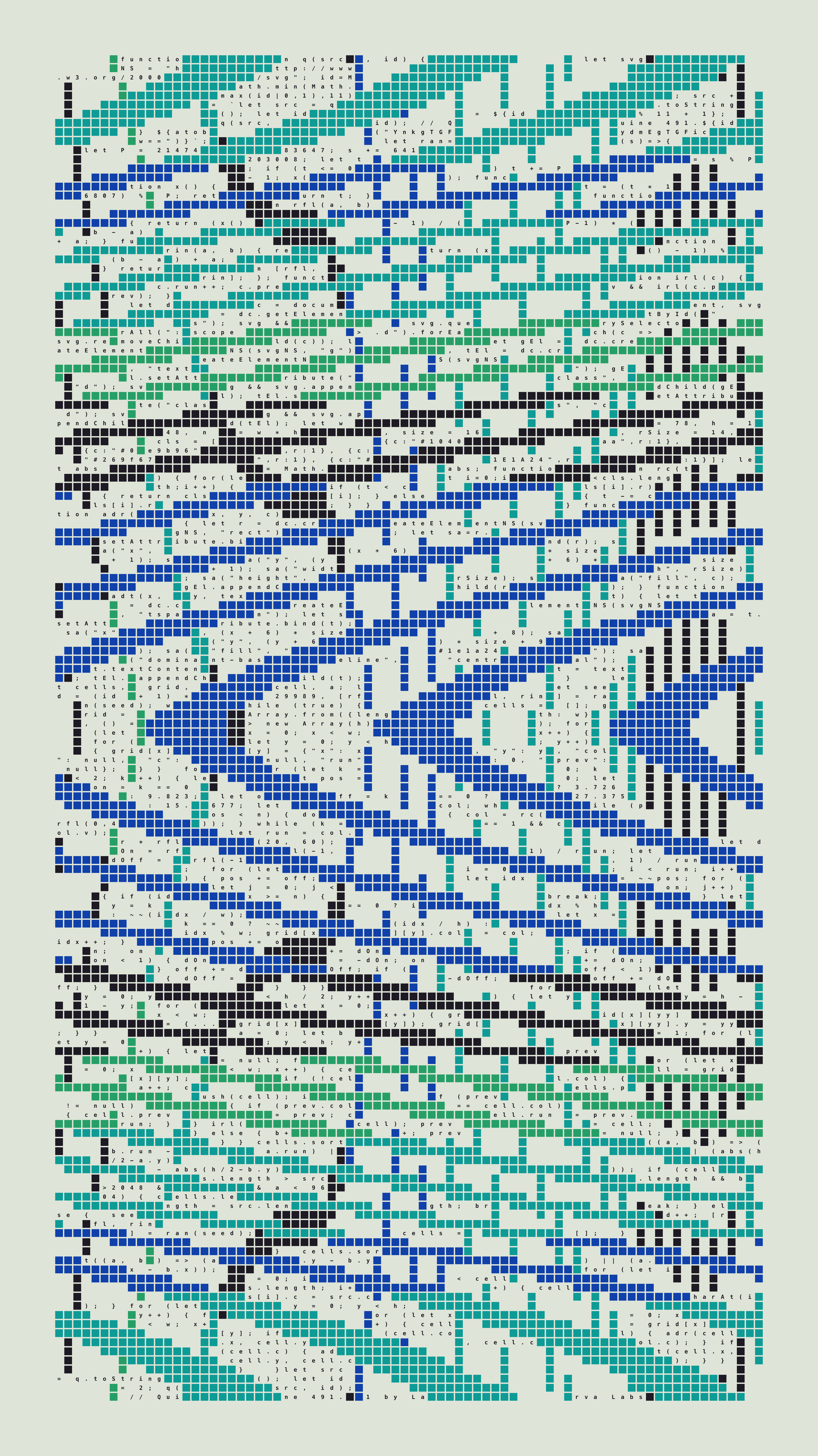 Quine #491 — Generation 1 (poster)