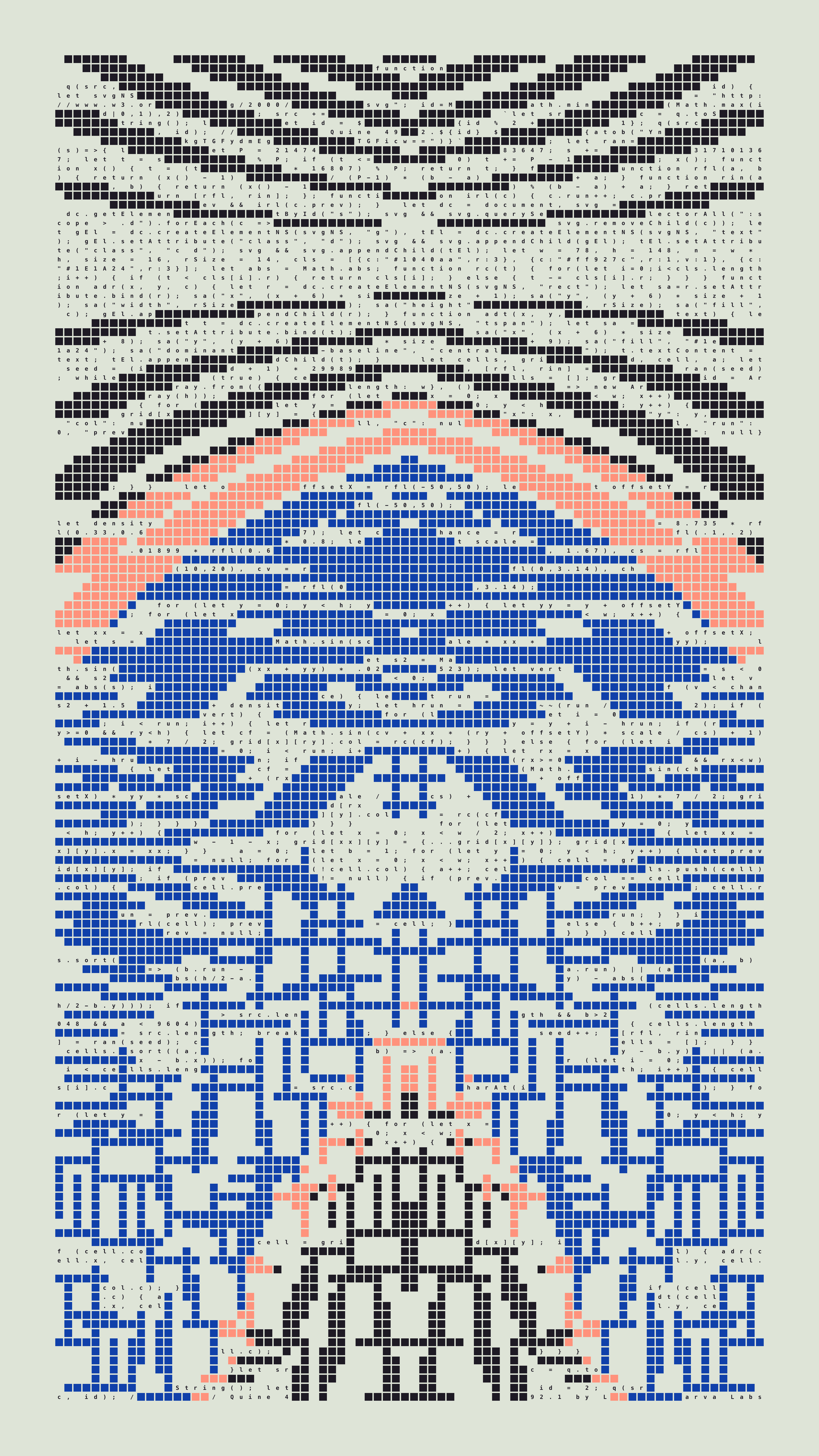 Quine #492 — Generation 1 (poster)