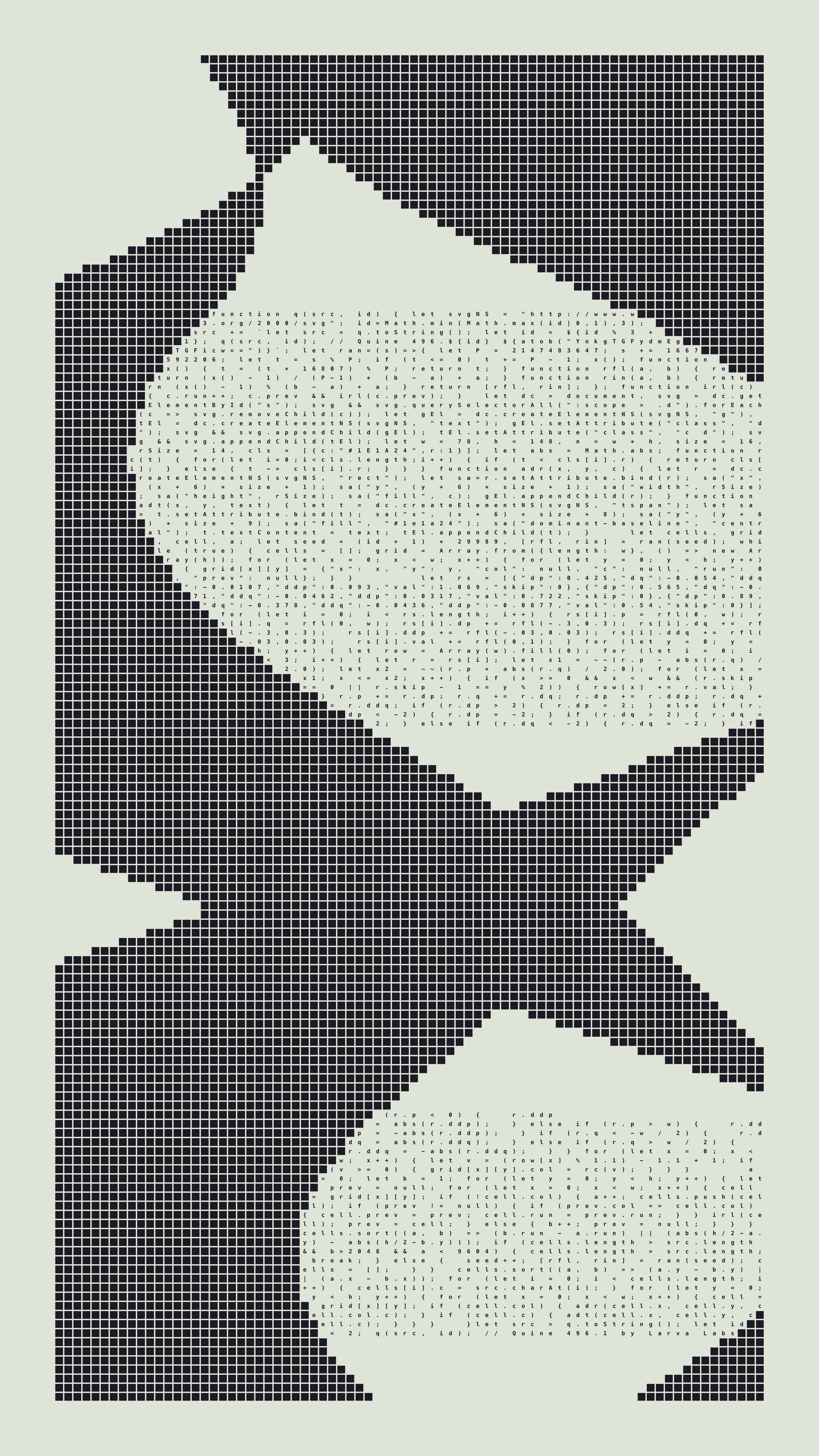 Quine #496 — Generation 1 (poster)