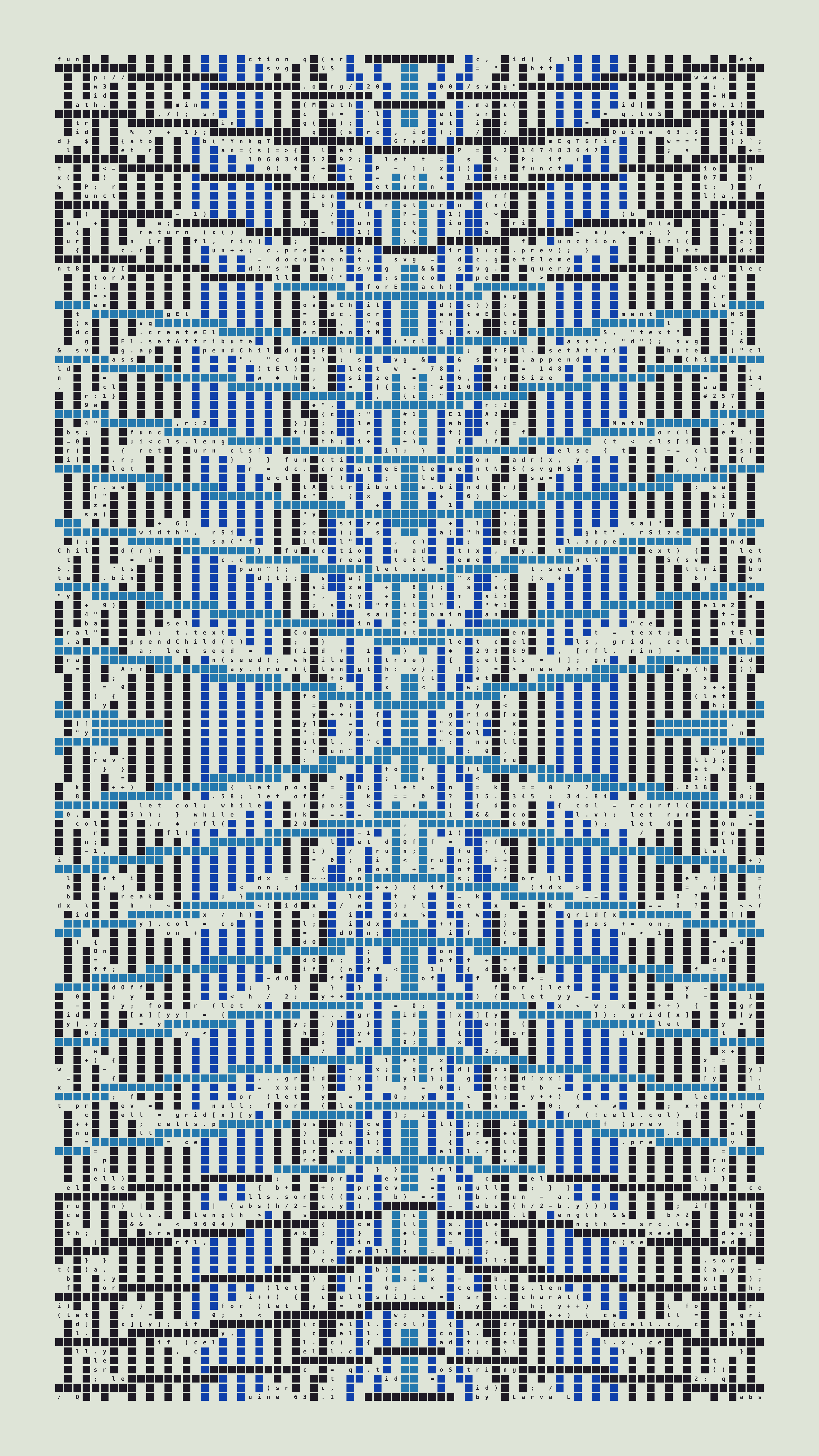 Quine #63 — Generation 1 (poster)