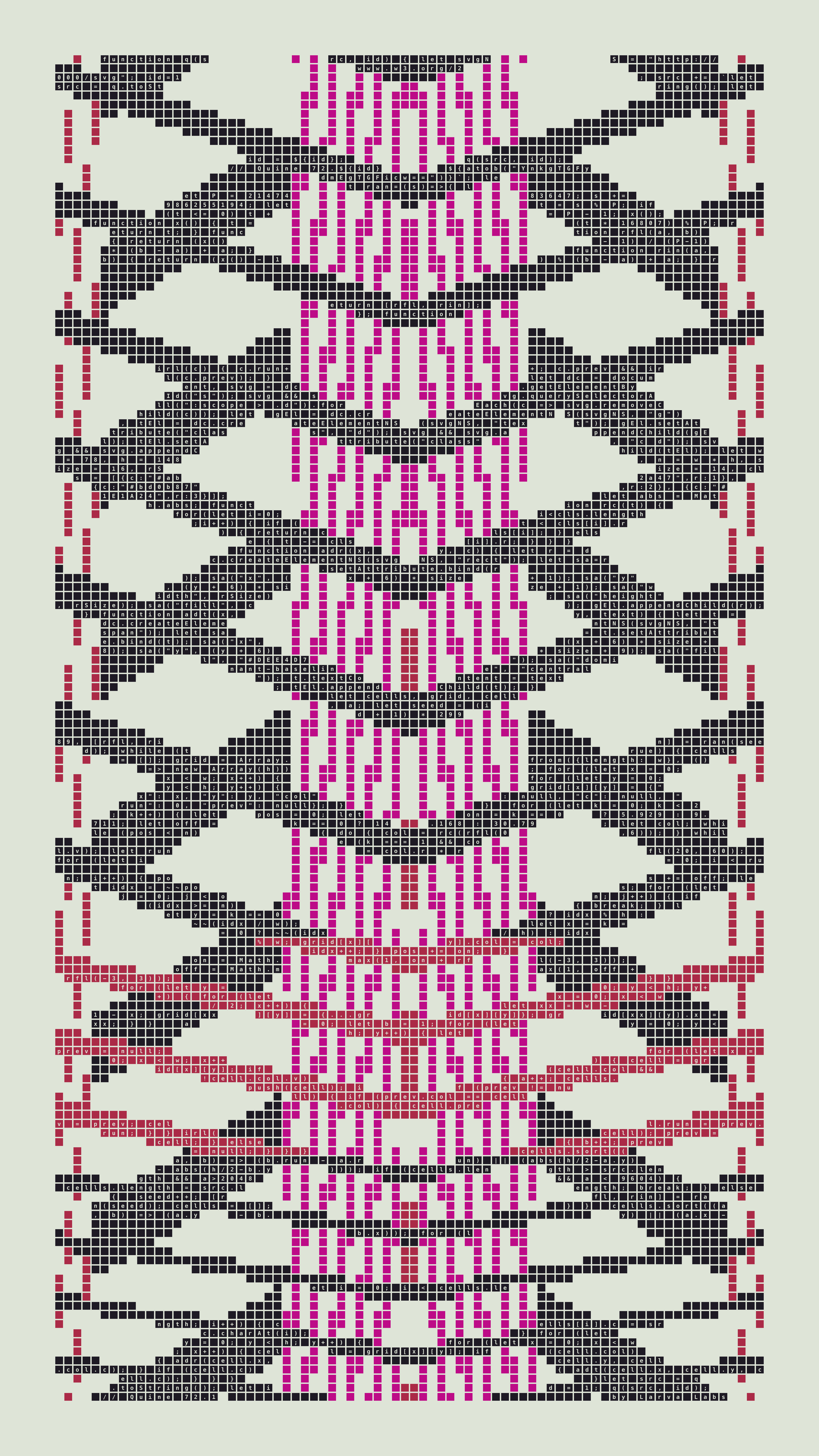 Quine #72 — Generation 1 (poster)