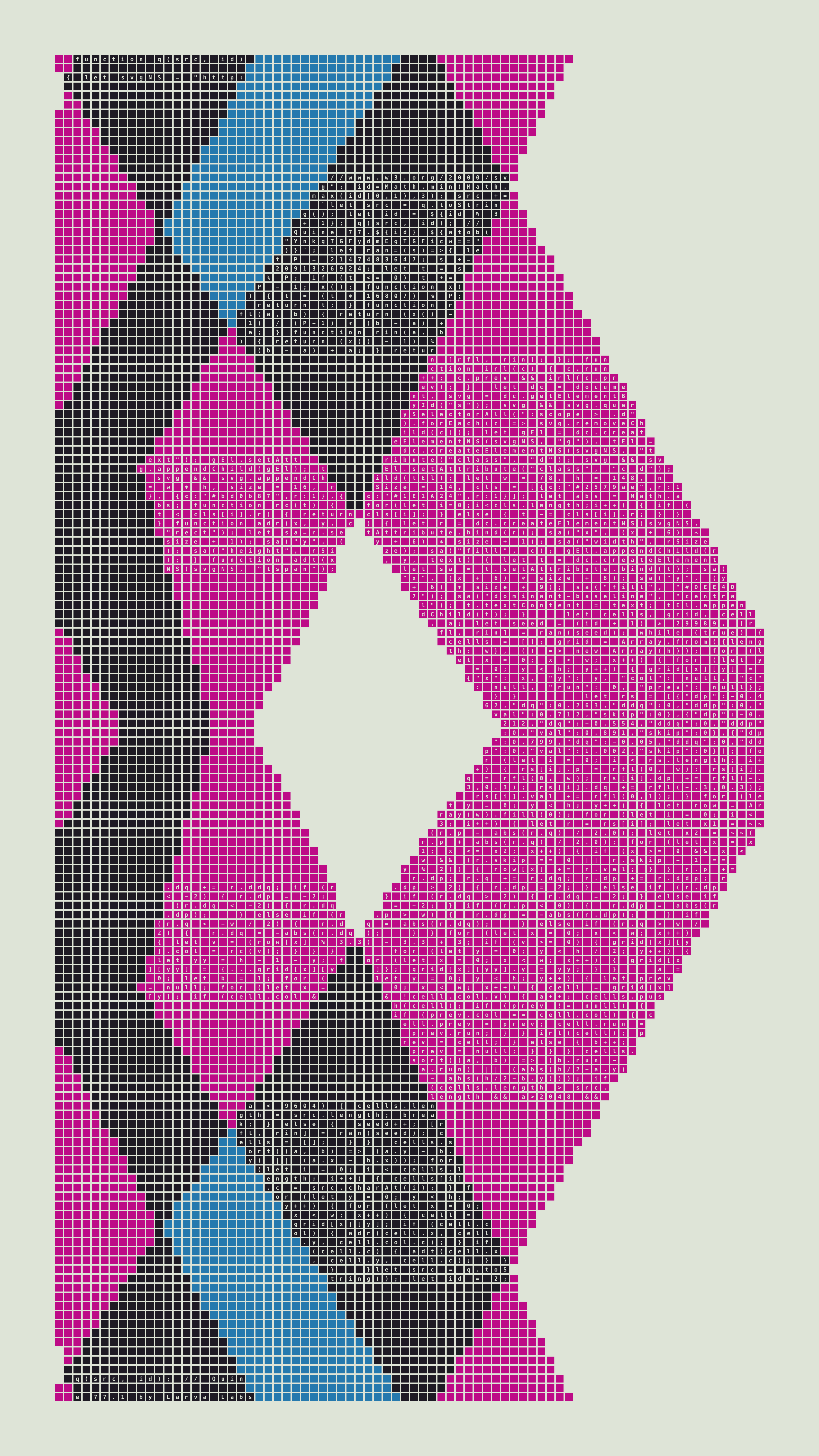 Quine #77 — Generation 1 (poster)